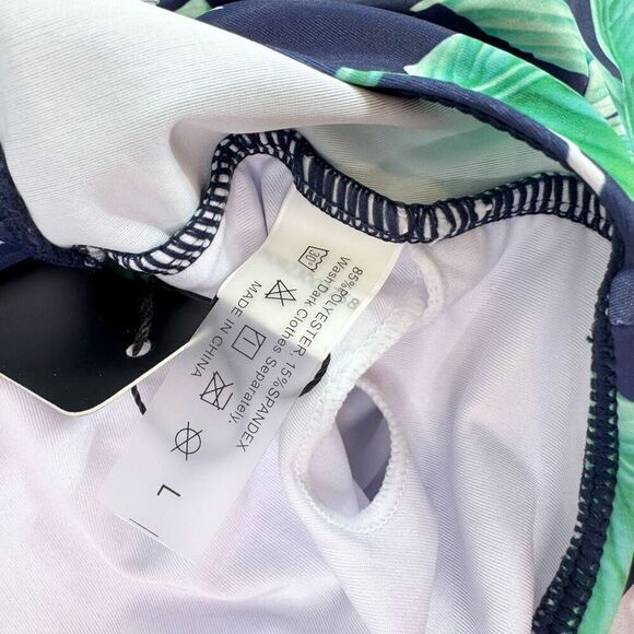 Tempt Me Bikini Top Womens Large Flounce Ruffles Off Shoulder Swim NEw Tropical - Picture 6 of 10